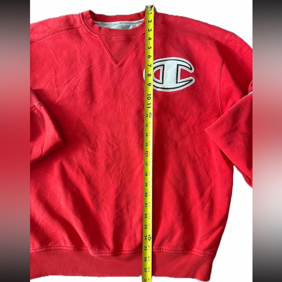 Vintage Champion Red Patch Crewneck w/ stains Men’s Size XL Reverse Weave - Picture 6 of 8